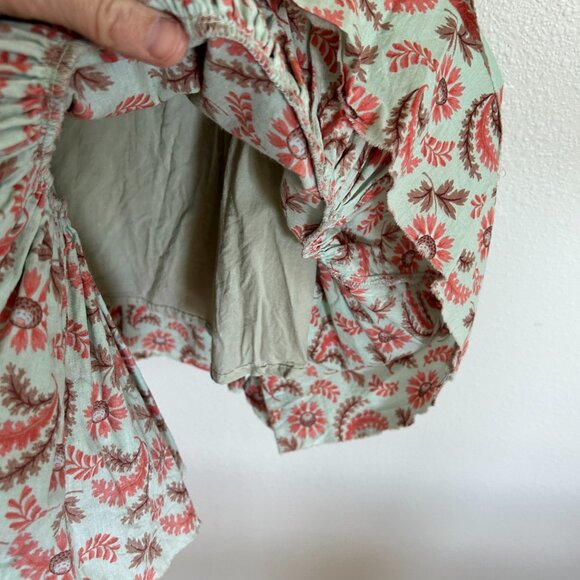 Machka Dress 38 US 8 Floral Babydoll Midi Spaghetti Strap Ruffle Hem Boho - Picture 10 of 12